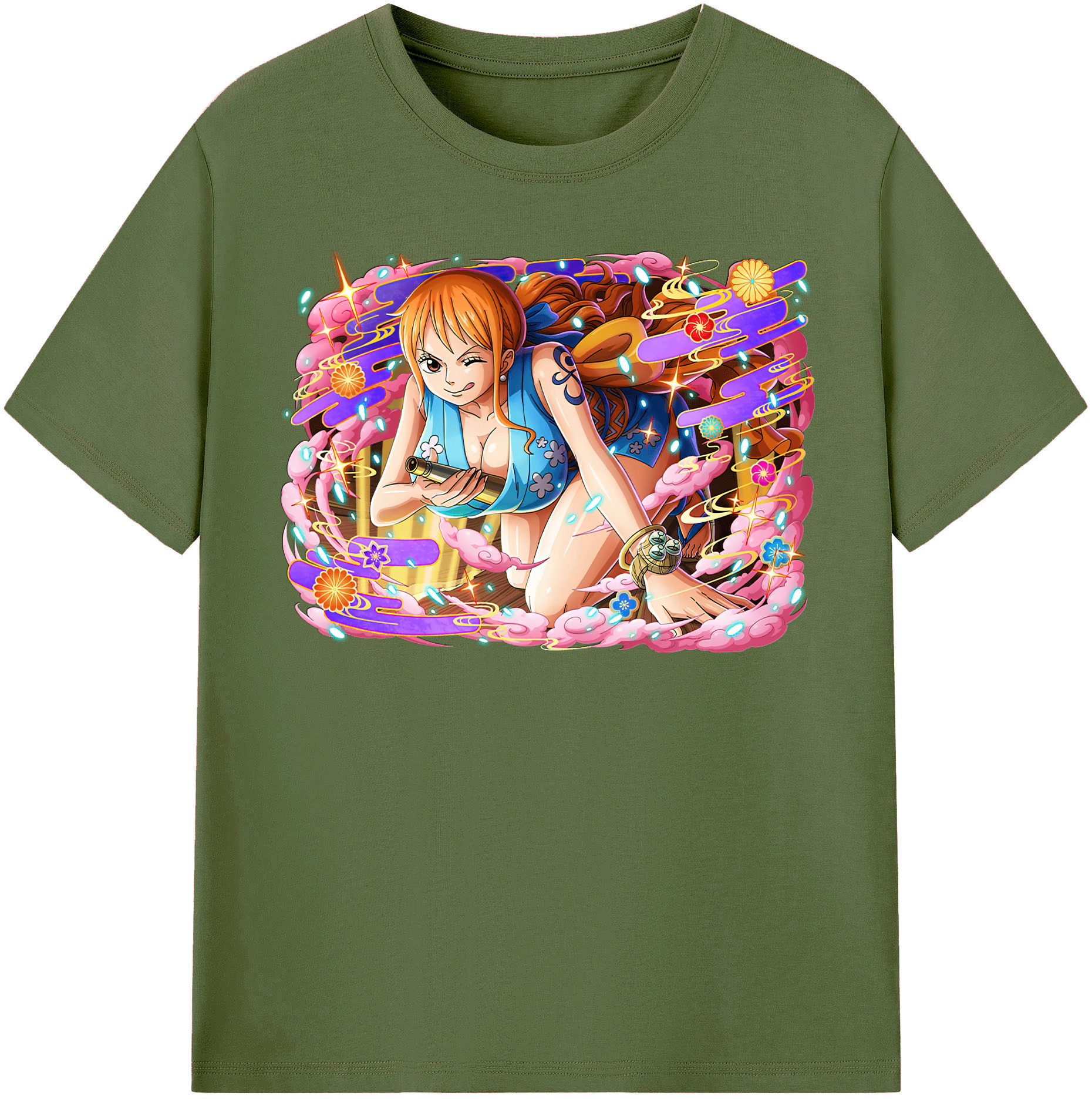 ワンピース ナミ ONE PIECE Nami 綿100％半袖Tシャツ（フロントプリント）